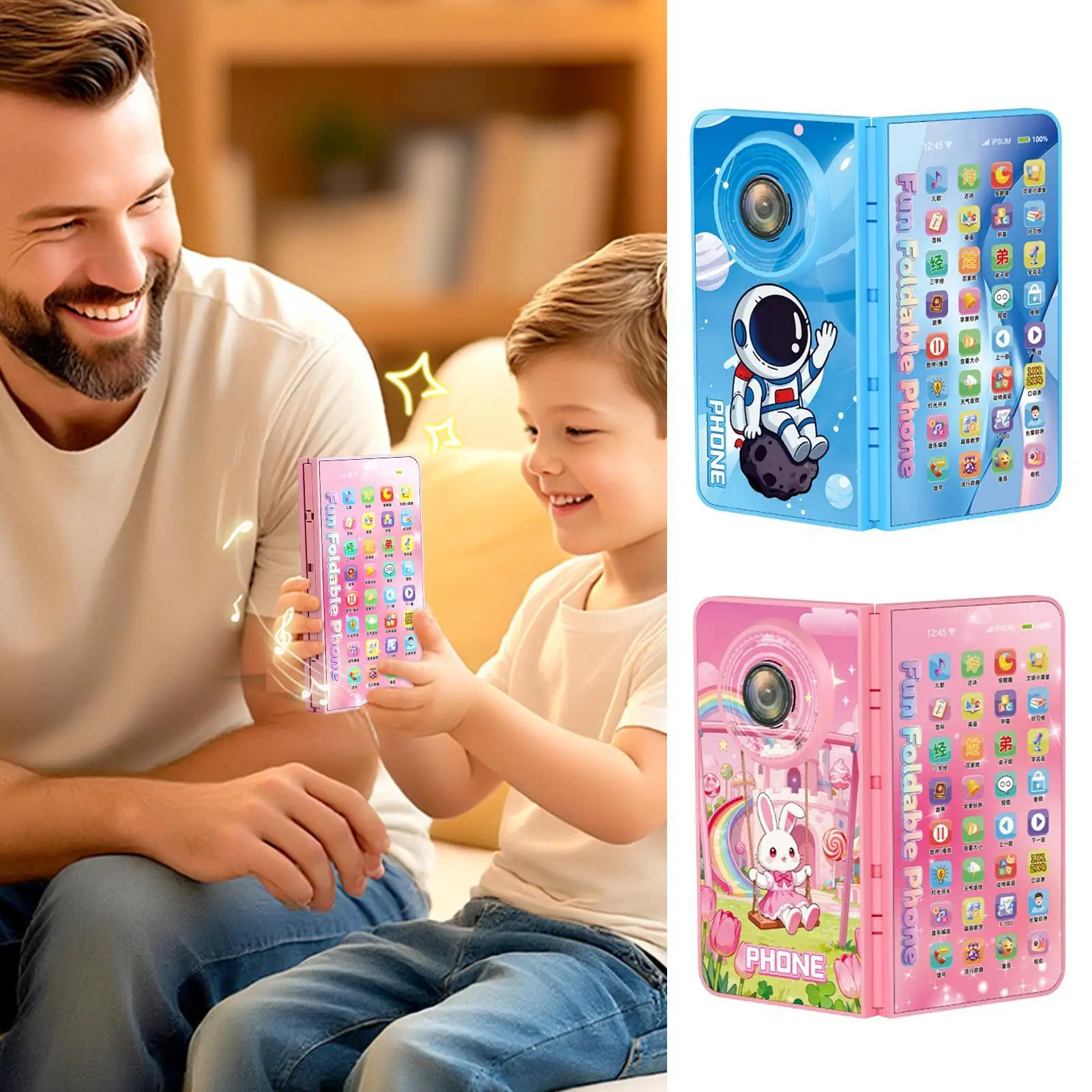 phone-toy-foldable-pretend-cellphone-child-musical-toys-for-boys-girls-preschoolers-birthday-home-apartment-playroom-holiday