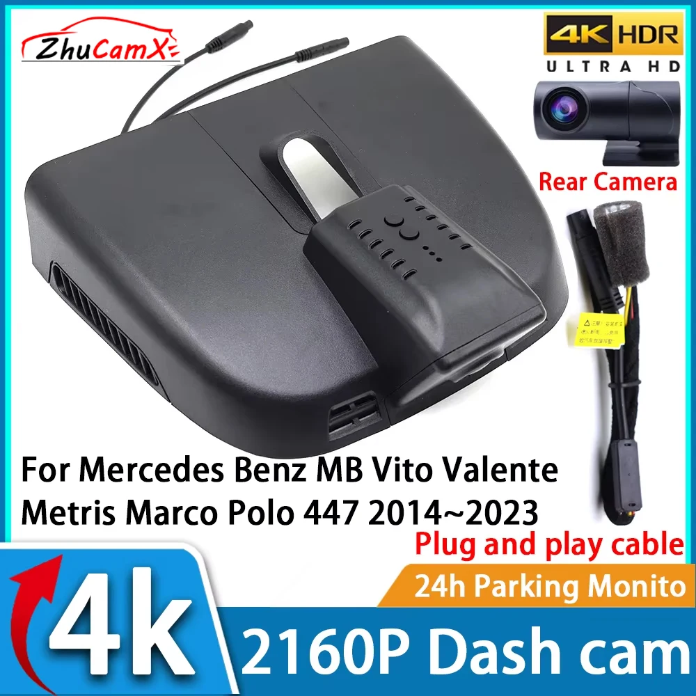 Car Video Recorder Night Vision UHD 4K 2160P DVR Dash Cam for Mercedes Benz MB Vito Valente Metris Marco Polo 447 2014~2023