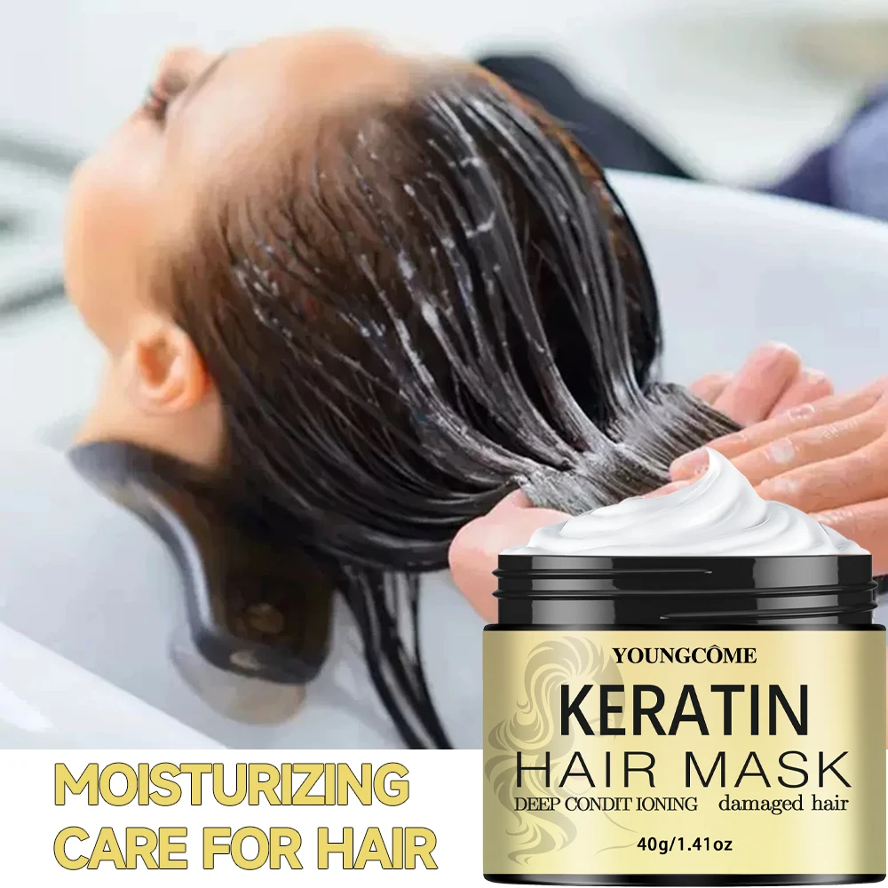 قناع الشعر بالكيراتين، قناع علاج الشعر بالكيراتين 210 جرام للشعر الجاف التالف، قناع علاج الشعر للتكييف العميق، إصلاح تريا
