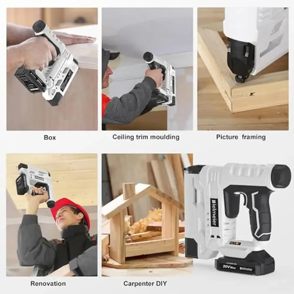 20V Cordless Electric Staple Gun Kit 18 Gauge Brad Nailer Lithium-Ion Battery Powered Stapler/Air Nail Gun Kit