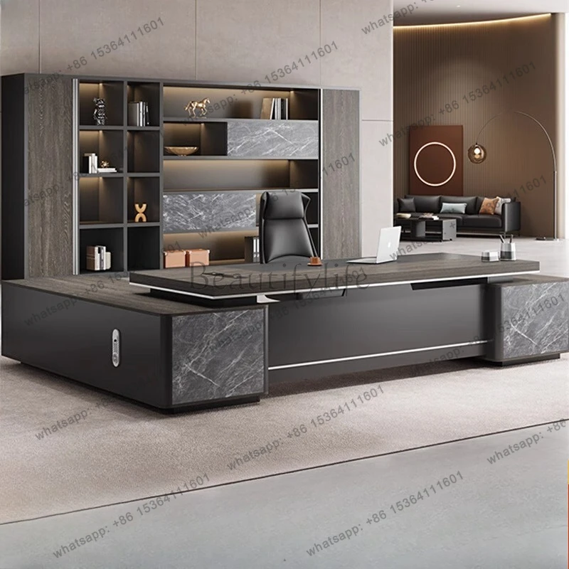 

L Shape Luxury Boss desk Gaming office chair combination high-end office Work desktop modern computer desk manager Home Office