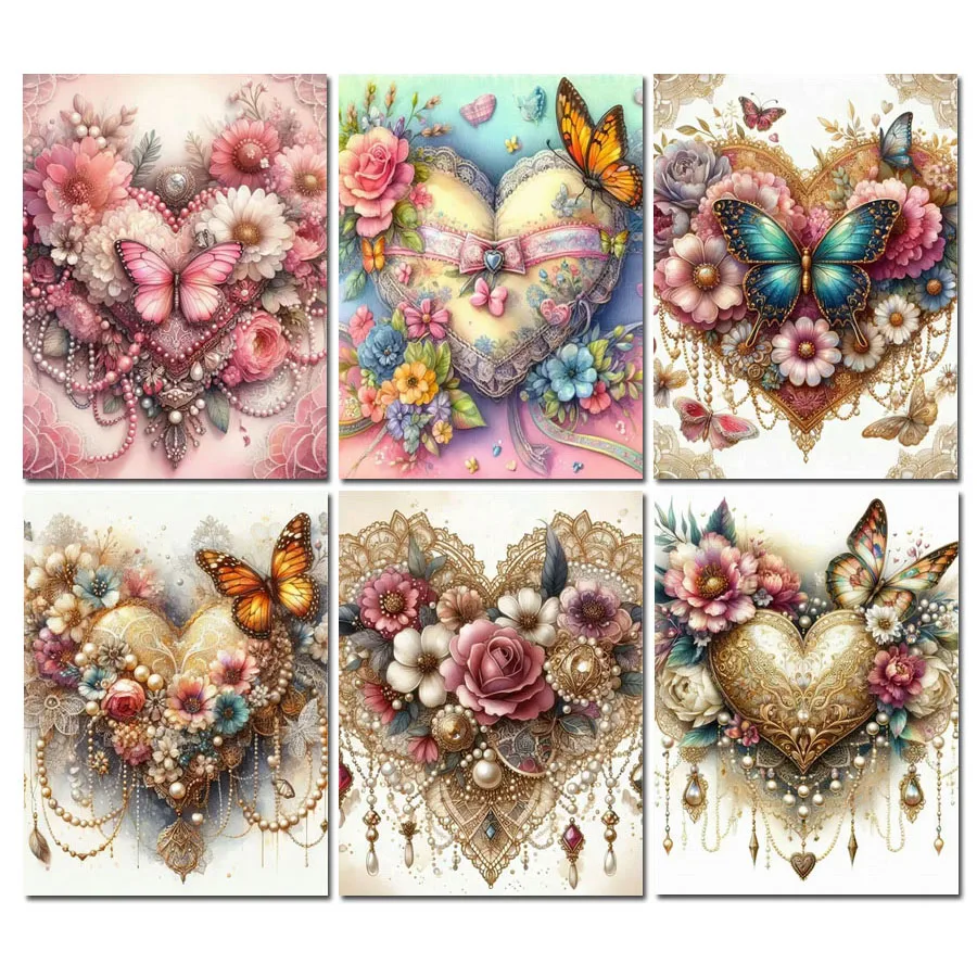 Colorful Love Butterfly Diamond Painting New Collection Animals Diy Full Mosaic Art Rhinestone Embroidery Picture Wall Decor