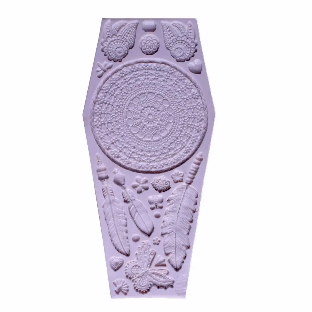 

Dream Catcher Feather Silicone Fondant Mold Chocolate Sugarcraft Icing Cake Topper Decor Mould DIY Clay Resin