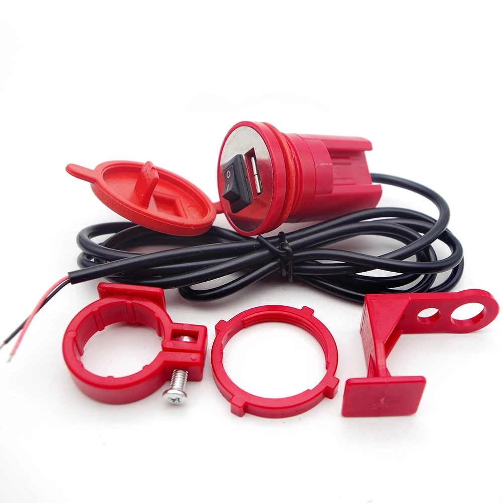 Cargador de manillar con puerto USB para motocicleta, adaptador de carga rápida de 2.1A y 12V, toma de fuente de alimentación para Honda Dio Zx Ruckus Super Cub 110