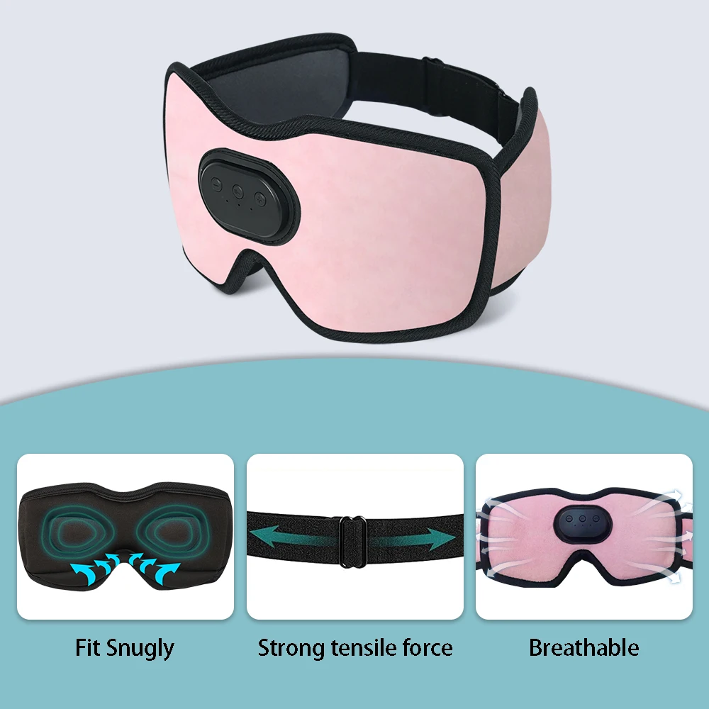 Headphones Sleep Eye Mask with  ice compress eye mask , Sleeping Eye Cover Travel Music Headset with Microphone Handsfree