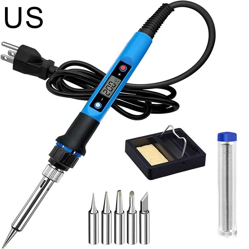 80W Digital Adjustable Temperature Soldering Iron Kit With LED Display & 5 Tips For Precise Electronic Welding And Fast Heat Up