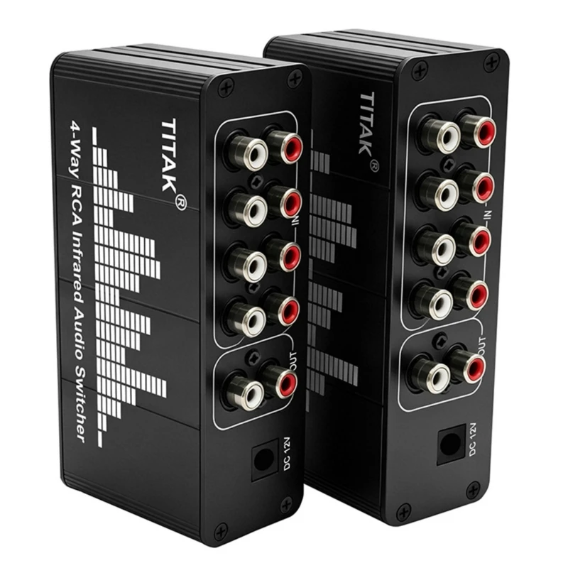 Stereo Sound Switching Box with Channel Lights for Home Sound Routing 