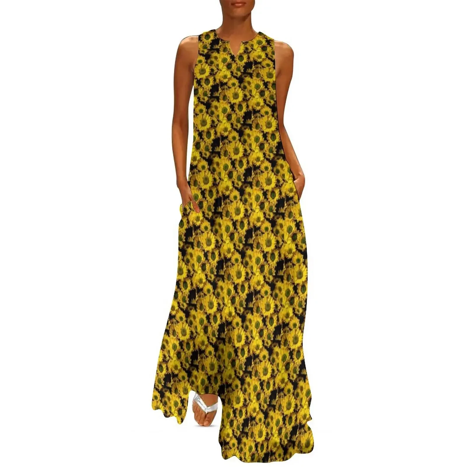 

A Bouquet of Yellow Chrysanthemums Long Dress beach outfits for women Prom gown Women dresses summer Dress