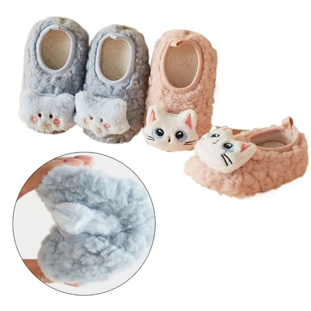 

A Pair Boys Girl Winter Warm Baby Slippers Soft Anti-slip Sole Toddler Sock Shoes Comfortable Kids Shoes Walking Practice