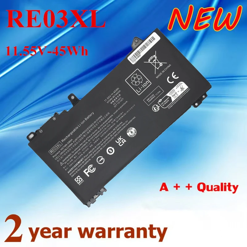 

New RE03XL L32656-005 L32407-2C1 Laptop Battery for HP ProBook 430 440 445 450 G7 G6 455R Pro 13 G2 14 G2 G3 15 G2 11.55V-45Wh