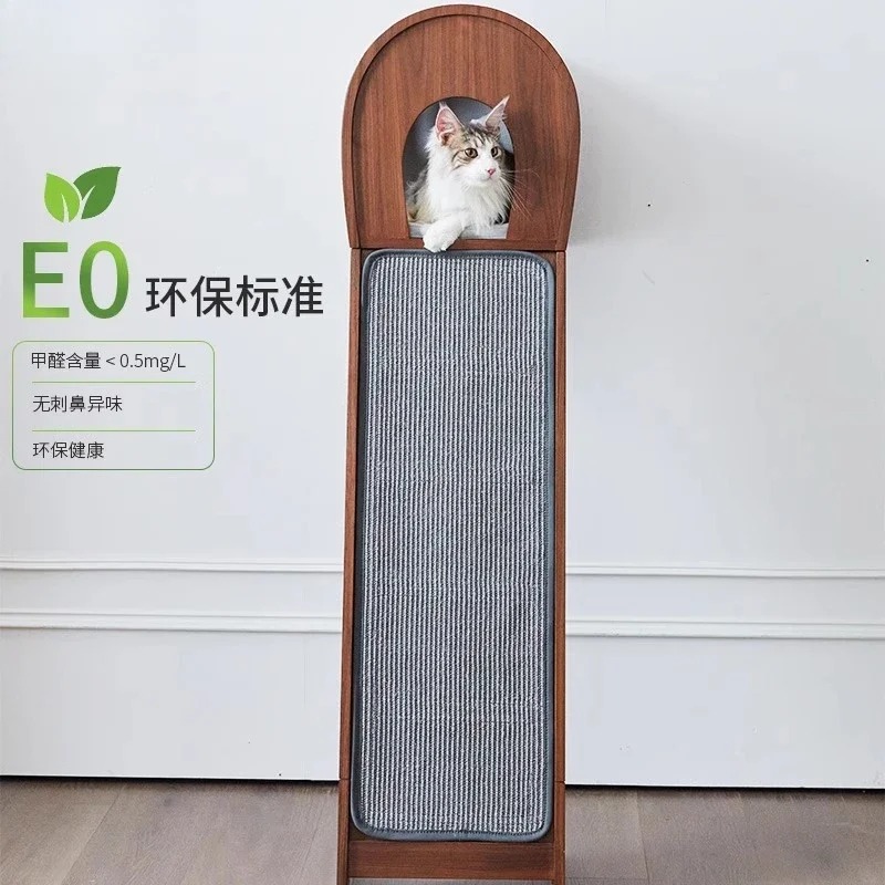 Cat scratching board, cat climbing frame, cat nest integrated, universal in all seasons, solid wood household against the wall,