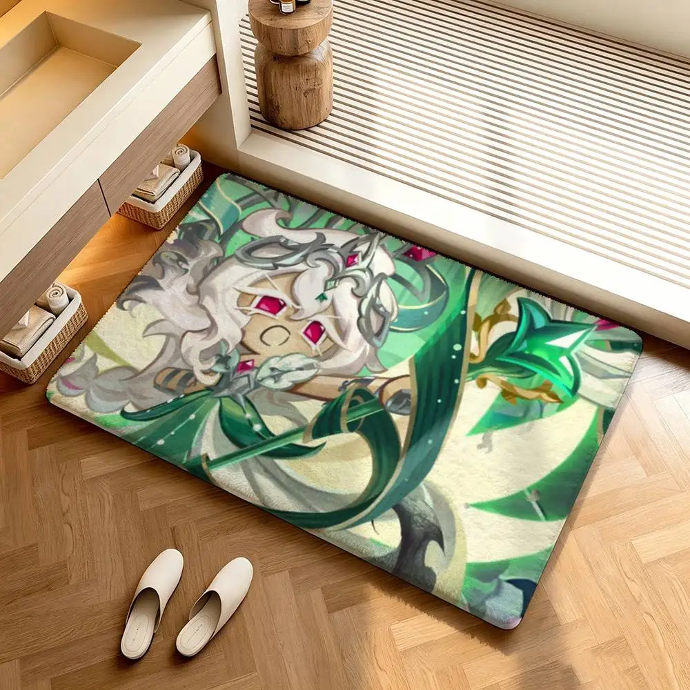 Anime White Lily C-Cookie  Shower Room Small Carpet Floor Mat  Absorbent Foot Mat Decorative Mat Soft and Comfortable