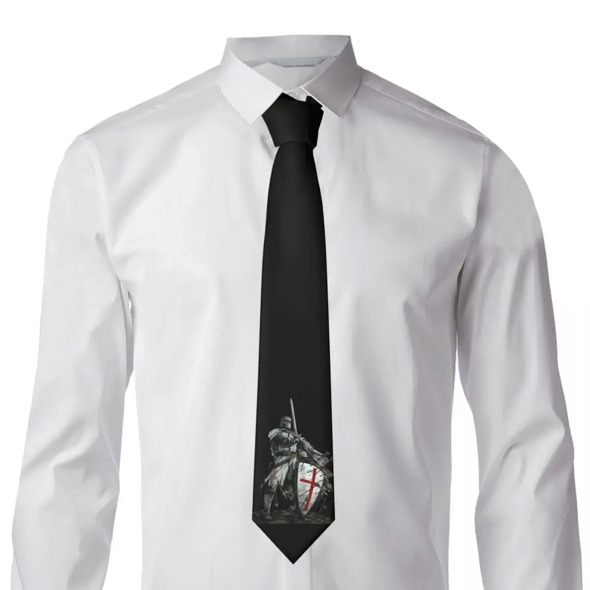أزياء فرسان التعادل تمبلار المحارب ارتداء اليومي ربطات العنق للجنسين الكبار الرجعية عارضة ربطة العنق الملحقات جودة DIY طوق التعادل