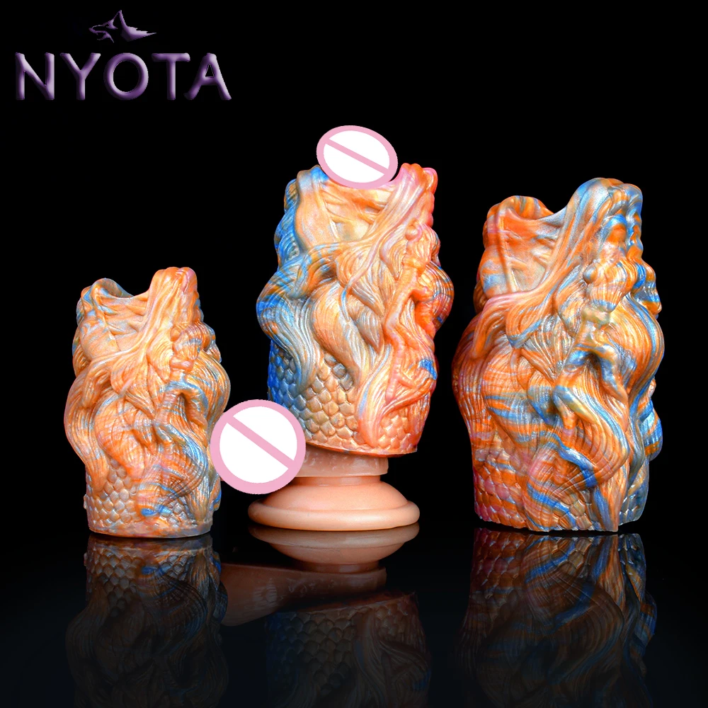 

NYOTA Realistic Dragon Penis Sheath Sleeve Soft Silicone Cock Enlargement Ring Sex Toys For Men Hollow Dildo Delayed Ejaculation