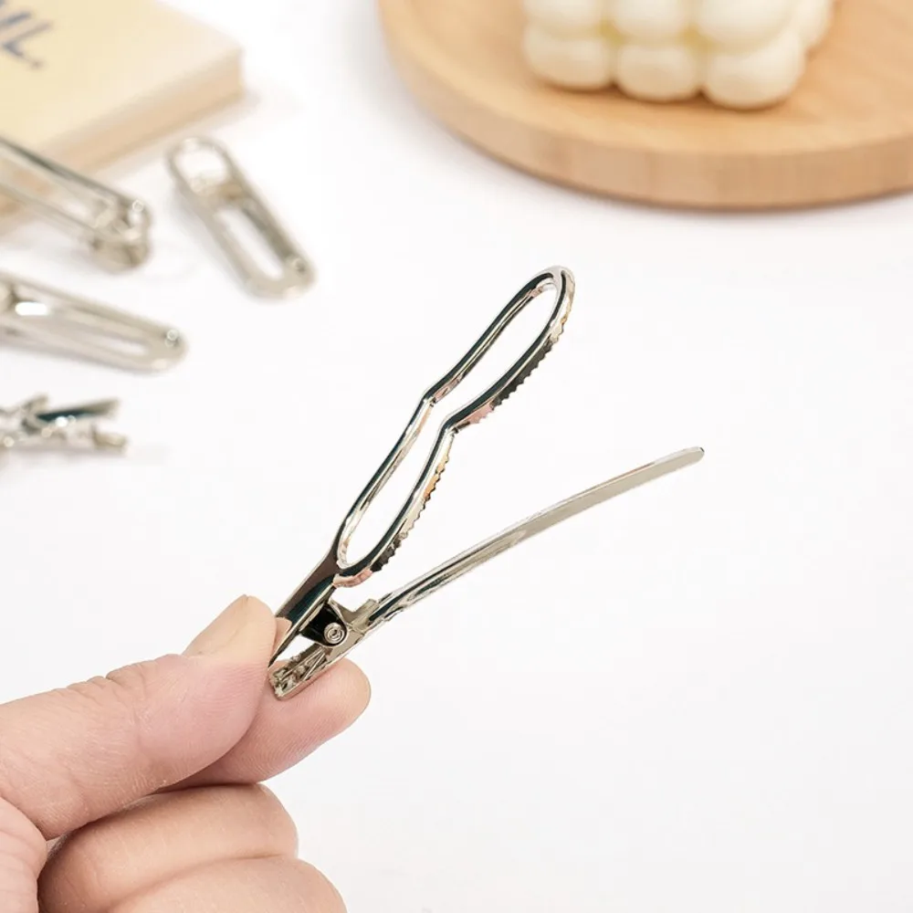 Pinces à cheveux en métal, 8 pièces, ensemble de pinces à frange argentée, poignée antidérapante pour une coiffure fine