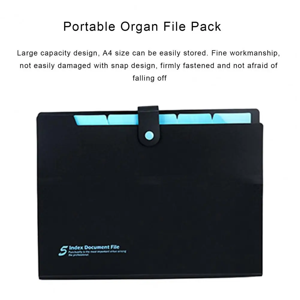 Durable Paper Storage Paper File Organizer Portable Accordion Folder with Bungee Closure Secure File Pouch Expanding for Home