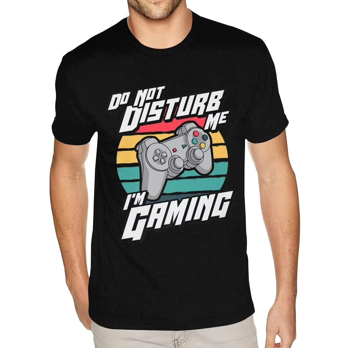 

Design Your Own Shirt Do Not Disturb I'm Gaming. Video Games Funny Gamer T Shirt Short Sleeve for Man Black Tshirt