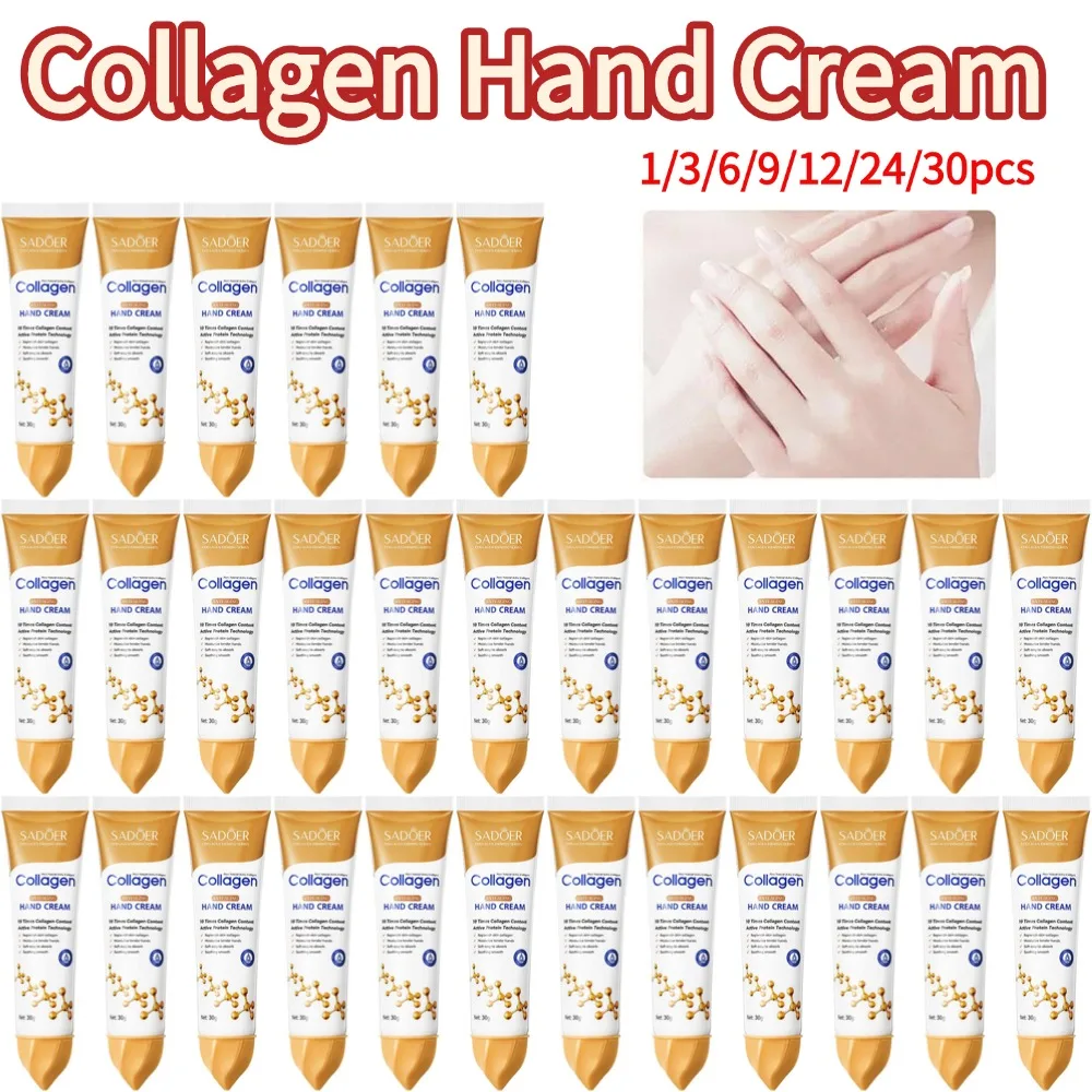 30g Collagen Hand Cream Skin Soften Nourish Moisturizing Hydrating Hands Creams Korean Skin Care Cracked Repair Products 1-30pcs