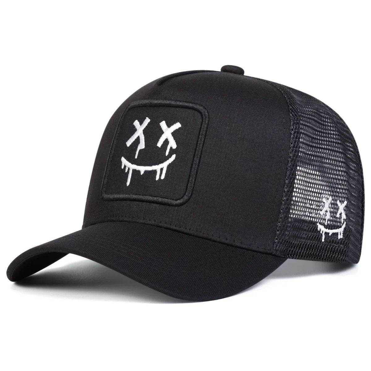 Unisex XX Smiling Face Embroidery Baseball Net Caps Spring and Summer Outdoor Adjustable Casual Hats Sunscreen Hat