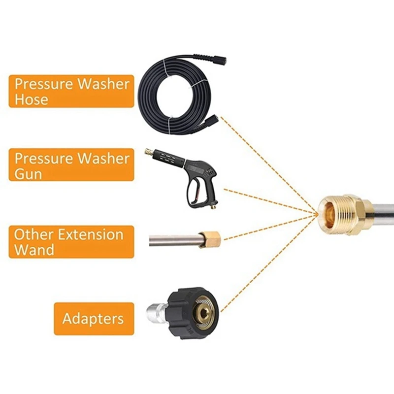 A03F Pressure Washer Extension Wand, 17 Inch Universal Spear M22 to 1/4 Quick Connect for Power Washer, 4000 PSI