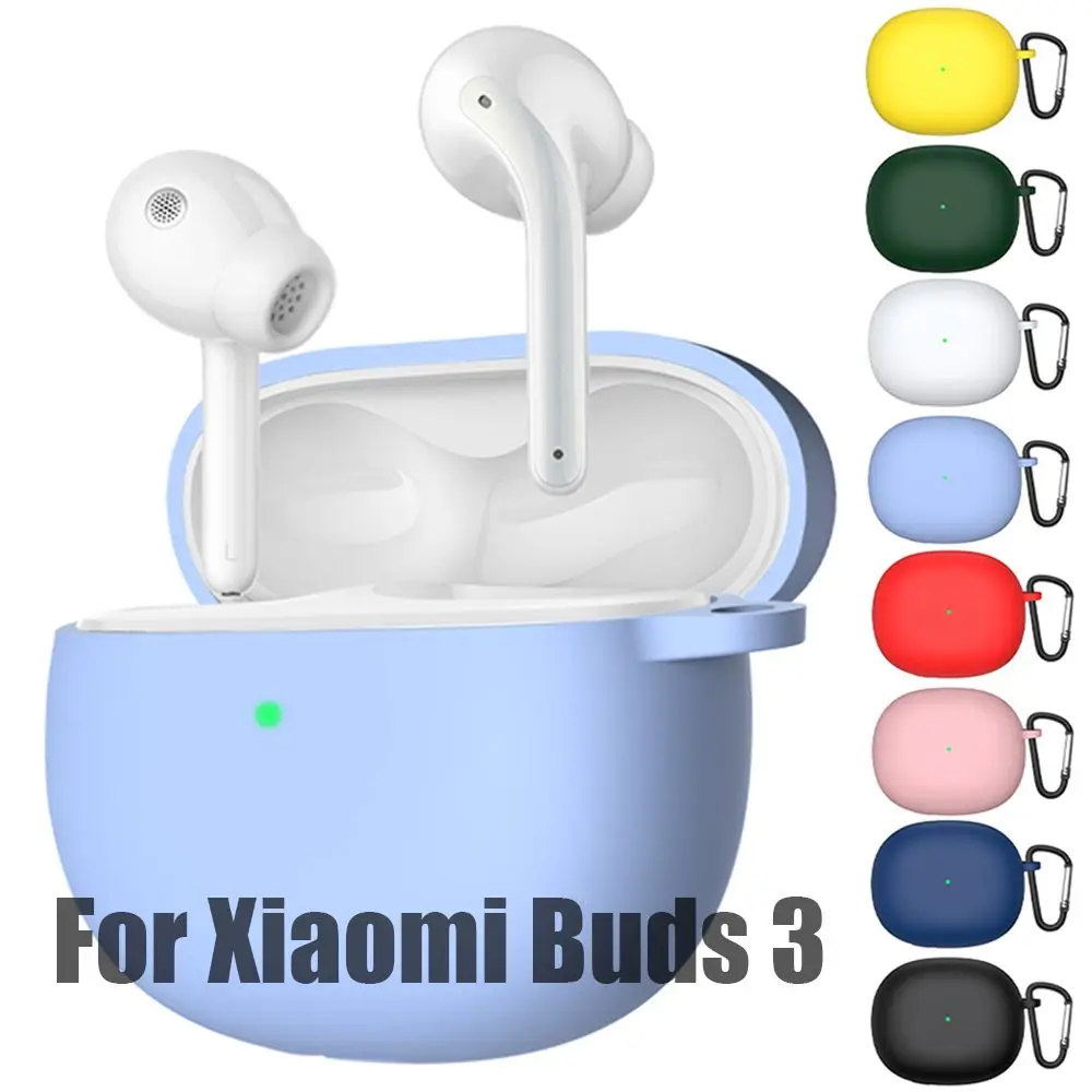 Candy Color Shockproof Anti Lost Liquid Silicone Cover Bluetooth Earphone Soft Shell Protective Case For Xiaomi Buds 3