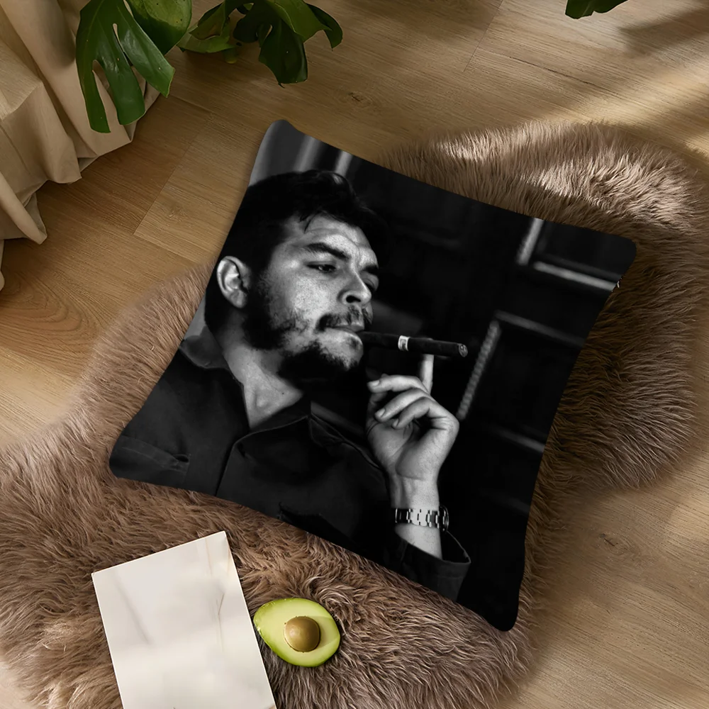 Che G-Guevaras Kissenbezug zum Rauchen, Wohnzimmer-Akzent, Couch-Rückenstütze, quadratisches Lounge-Kissen, bequemer Nickerchen-Begleiter, Kissenhülle – Detail 7