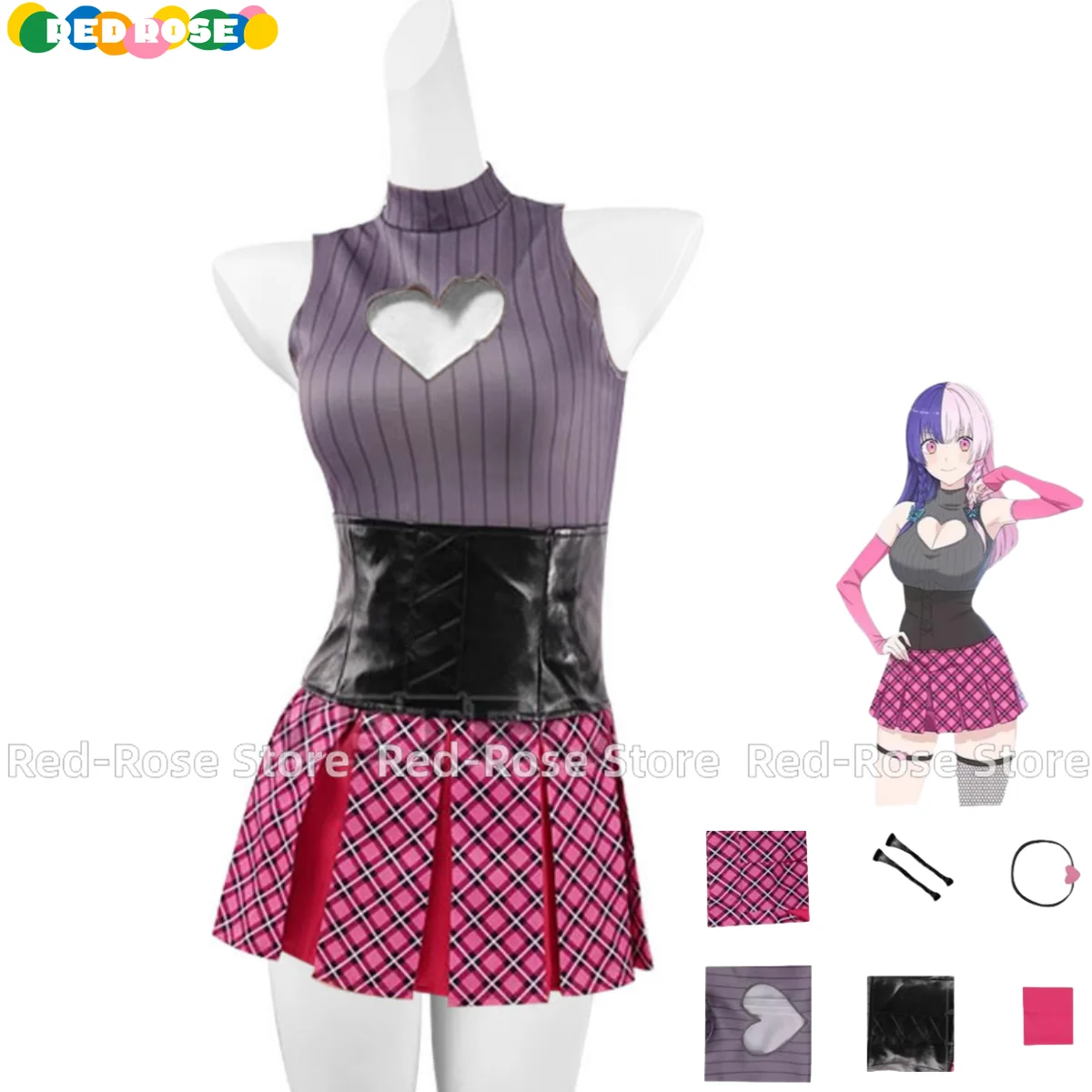 Anime 2.5 Dimensional Seduction Nagomi Ikora 753 Cosplay Costume Tight Fitting Tops Skirt Woman Sexy Carnival Christmas Suit