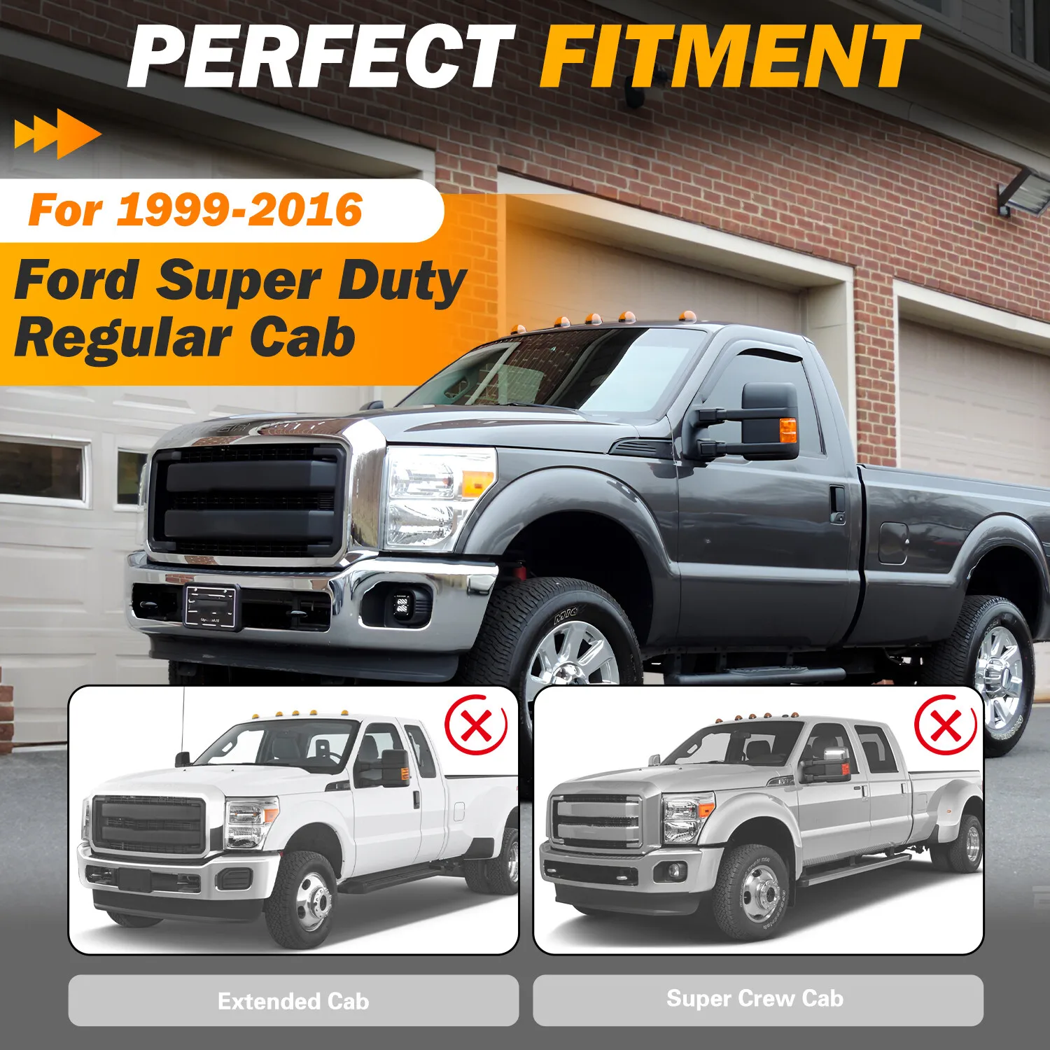 Rocker Panel Fit for 1999-2016 Ford Super Duty F250 F350 2 Door Regular Cab NEW