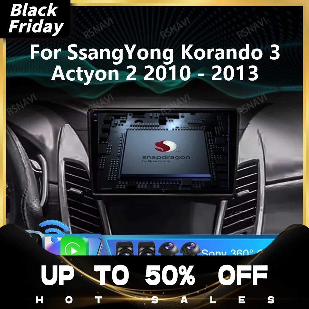 Autoradio Andoird 14 Per SsangYong Korando 3 Actyon 2 2013 - 2017 Unità principale di navigazione 4G LTE Viedo Player 2DIN AUTO 5G WIFI DSP