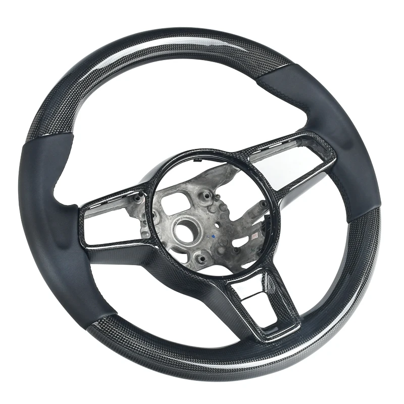 Upgrade Setir Mobil ZJZ Pors-che Serat Karbon untuk Porsche Panamera Macan Cayenne 918 911 718 970 971 958