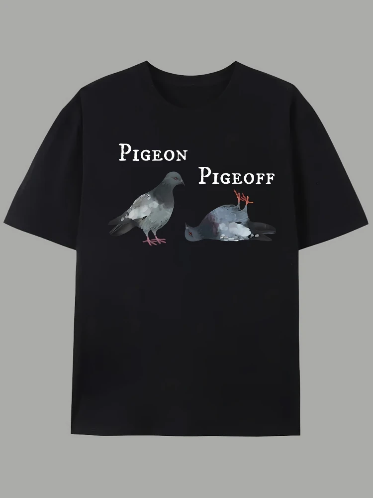 

"Pigeon"with Dove Design design -100% cotton summer short sleeve O-neck casual printed men's T-shirt.
