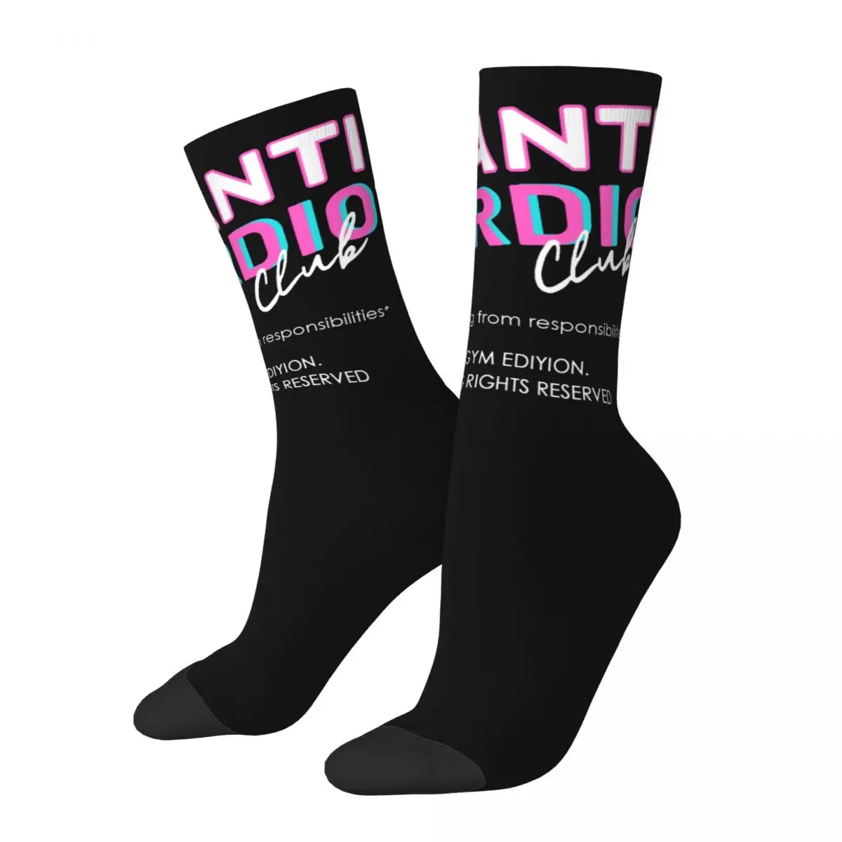 Anti Cardio Club cosy Unisex Socks,Running Happy 3D printing Socks,Street Style Crazy Sock