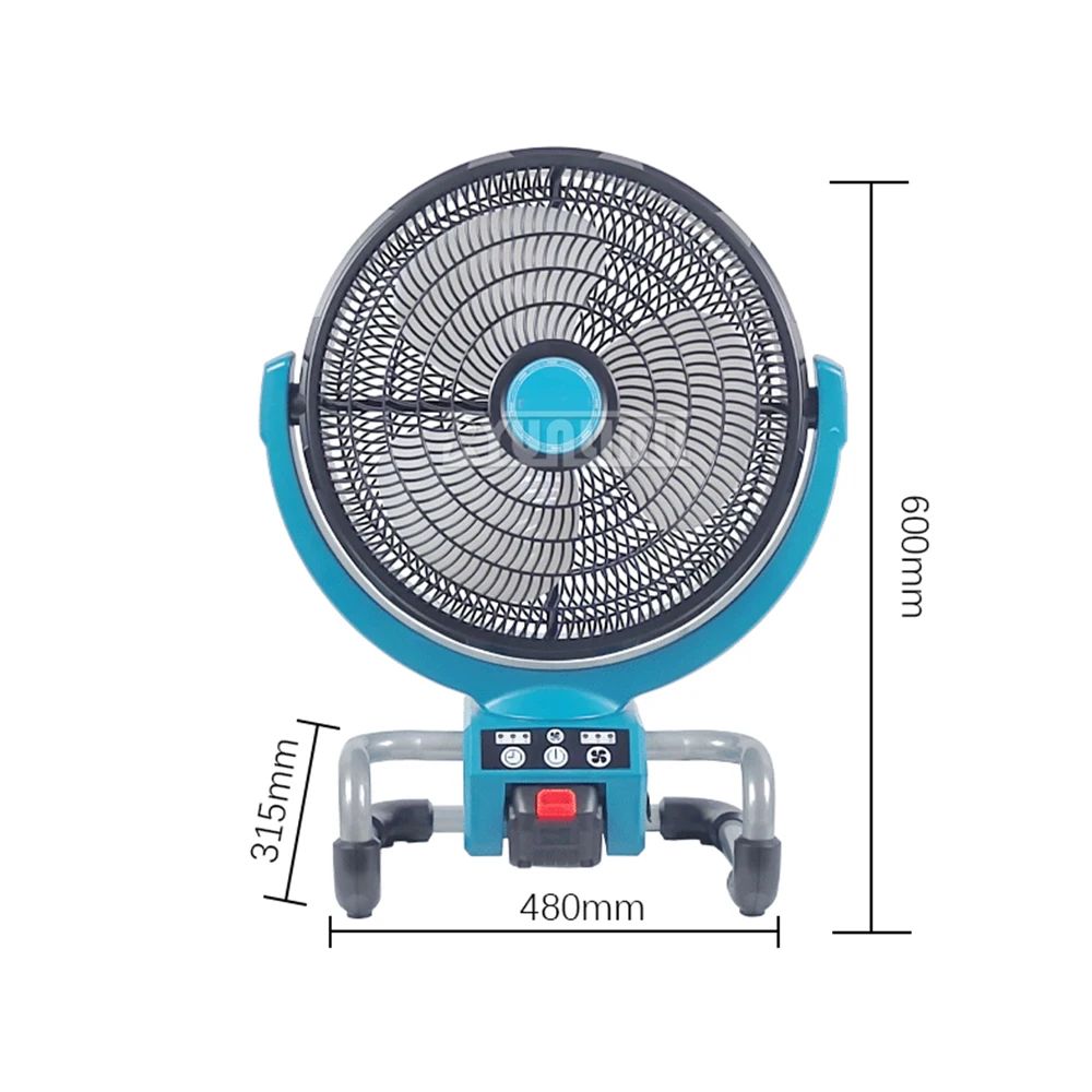 13 inches Electric Fan High Wind Outdoor Hair Dryer Camping Wireless Rechargeable 21V Lithium Jobsite Fan Power Tools