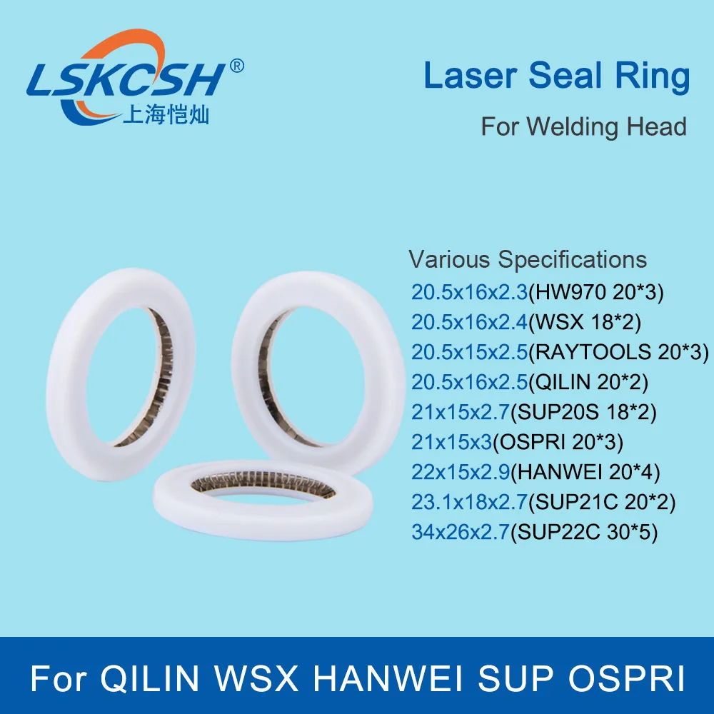 

LSKCSH Sealing Ringer For QiLin WSX HANWEI CQWY OSPRI Cutting Machine 18x2 20x3 Protective Lens Laser Welding Seal Ring