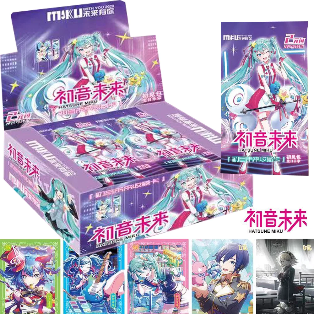 Original Hatsune Miku Collection Cards Japanese Vocaloid Virtual Singer First Time Package Luxury Thick Card Kids Gifts Game Toy