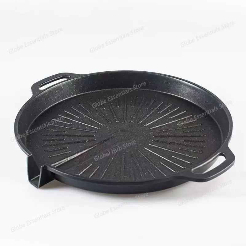 

Сковорода для гриля, сковорода для барбекю, многофункциональная, легкая, легко чистящаяся, круглая, с антипригарным покрытием, кастрюля для приготовления пищи вок для курицы, дома