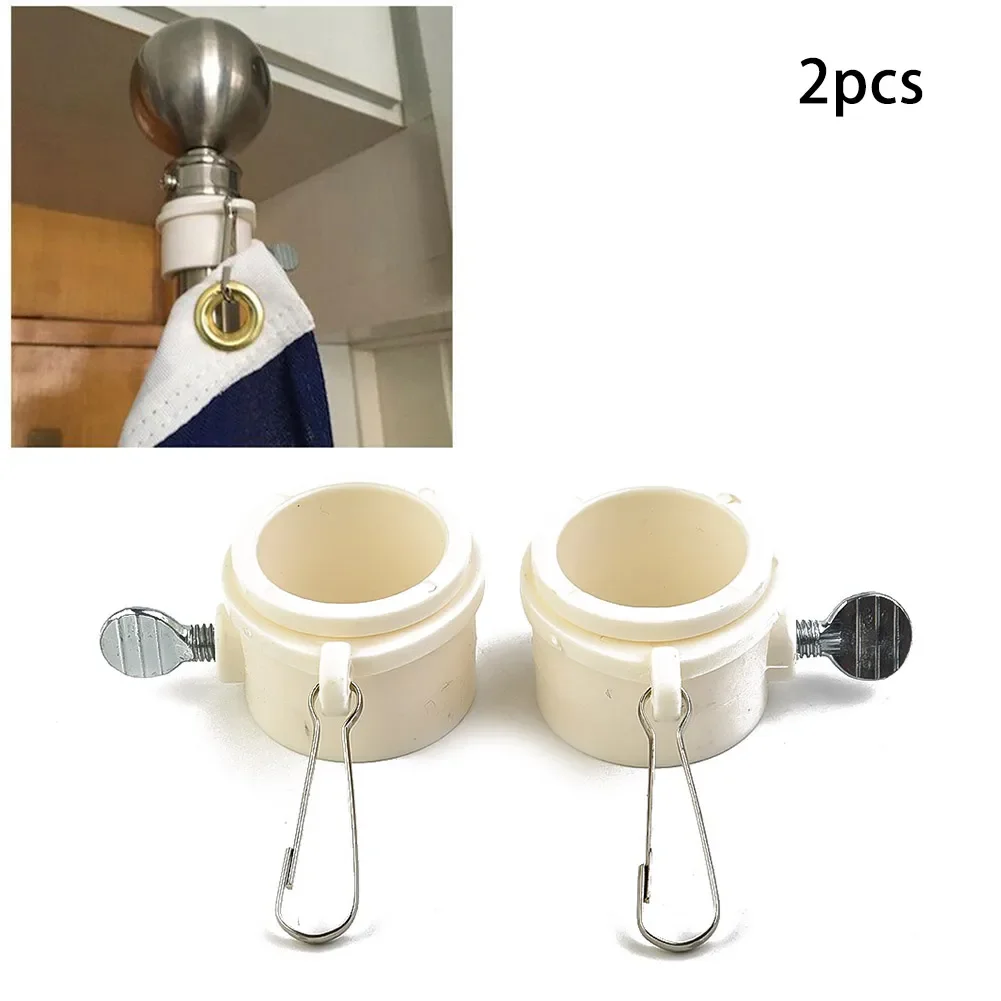 2pcs/Set Flag Pole Mounting Rings Anti Wrap Grommet Clip Flag Pole Attachments Degree Rotating Flag Pole Mounting Rings