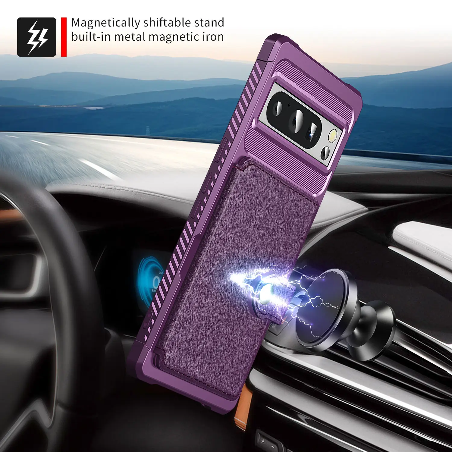 for Google Pixel 7 Pro 7A Pixel 8 Pro Pixel 8 Case with Card Holder, Heavy Duty Shockproof Rugged Leather Flip Wallet Cover