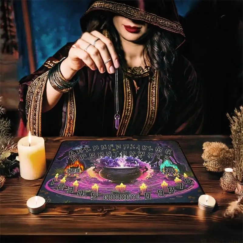 

31BE Metaphys Witches Tarots Mat Withcal Скатерть Резиновый коврик для духовной церемонии для начинающих и экспертов