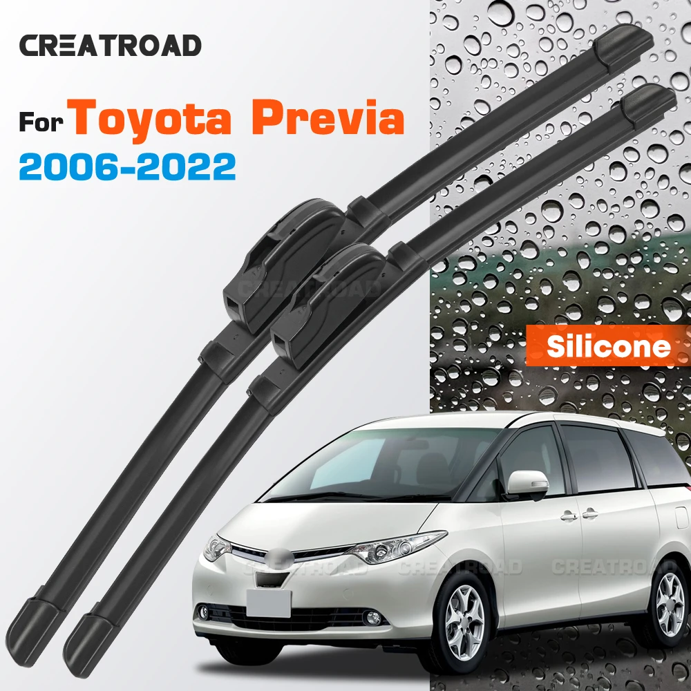 Silicone Wiper Blades Fit For Toyota Previa XR50 2006-2022 Coated Silent HD Wear-Resistant Car Windshield Wipers 26
