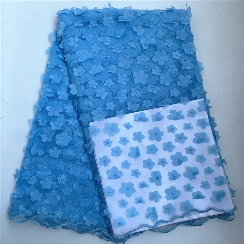 

5 ярдов горячего французского кружева из органзы с блестками, африканский тюль, шнур, гипюровая кружевная сетка, вышитая ткань для свадебной вечеринки PSJF61104