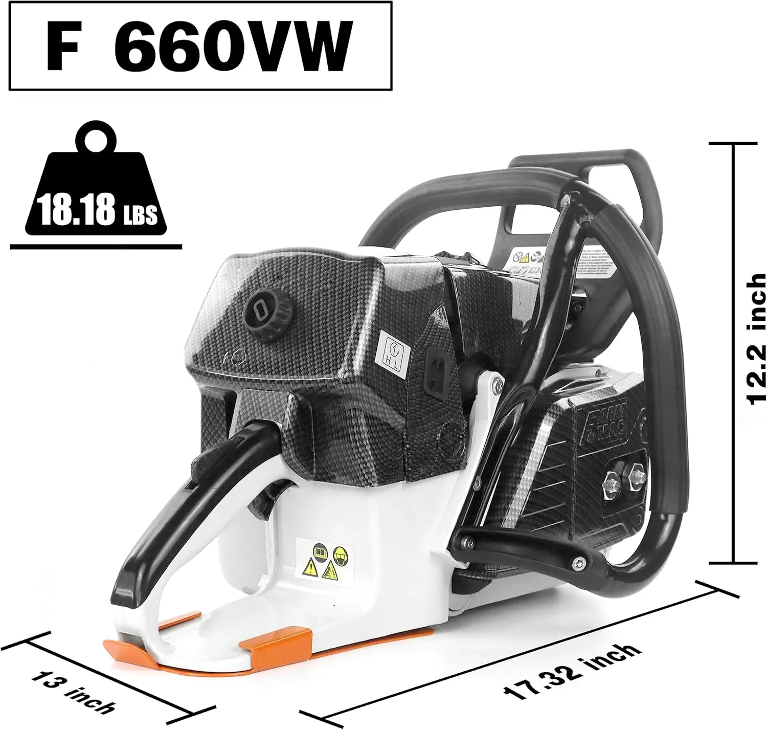 F660VW 36 Inch Gas Chainsaw, NEOTEC Chainsaw 92cc 2-Cycle Gasoline Power Chain Saws, 5.2KW 7HP, All Parts Compatible with MS660