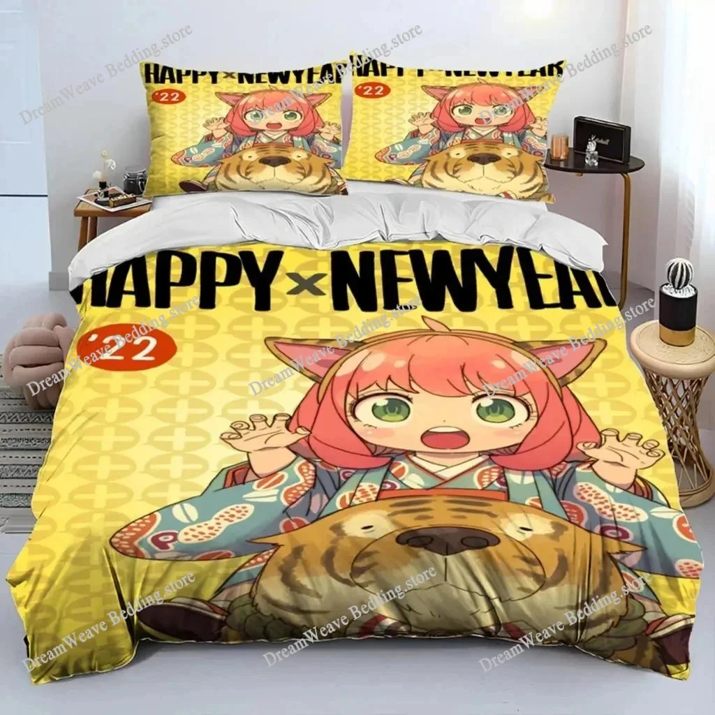 

3D Anime SPY×FAMILY Anya Bedding Set,Duvet Cover Comforter Bed Set Quilt Cover Pillowcase,King Queen Twin Size Boys Girls Adults