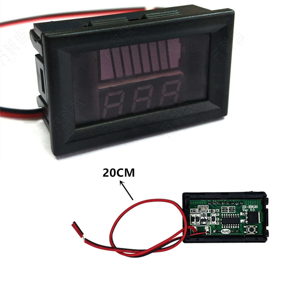 0.56\'\' Red Blue LCD Digital Voltmeter 12V 24V 60V 72V  Battery Capacity Indicator Lead Acid Power Car Motorcycle Voltage Tester