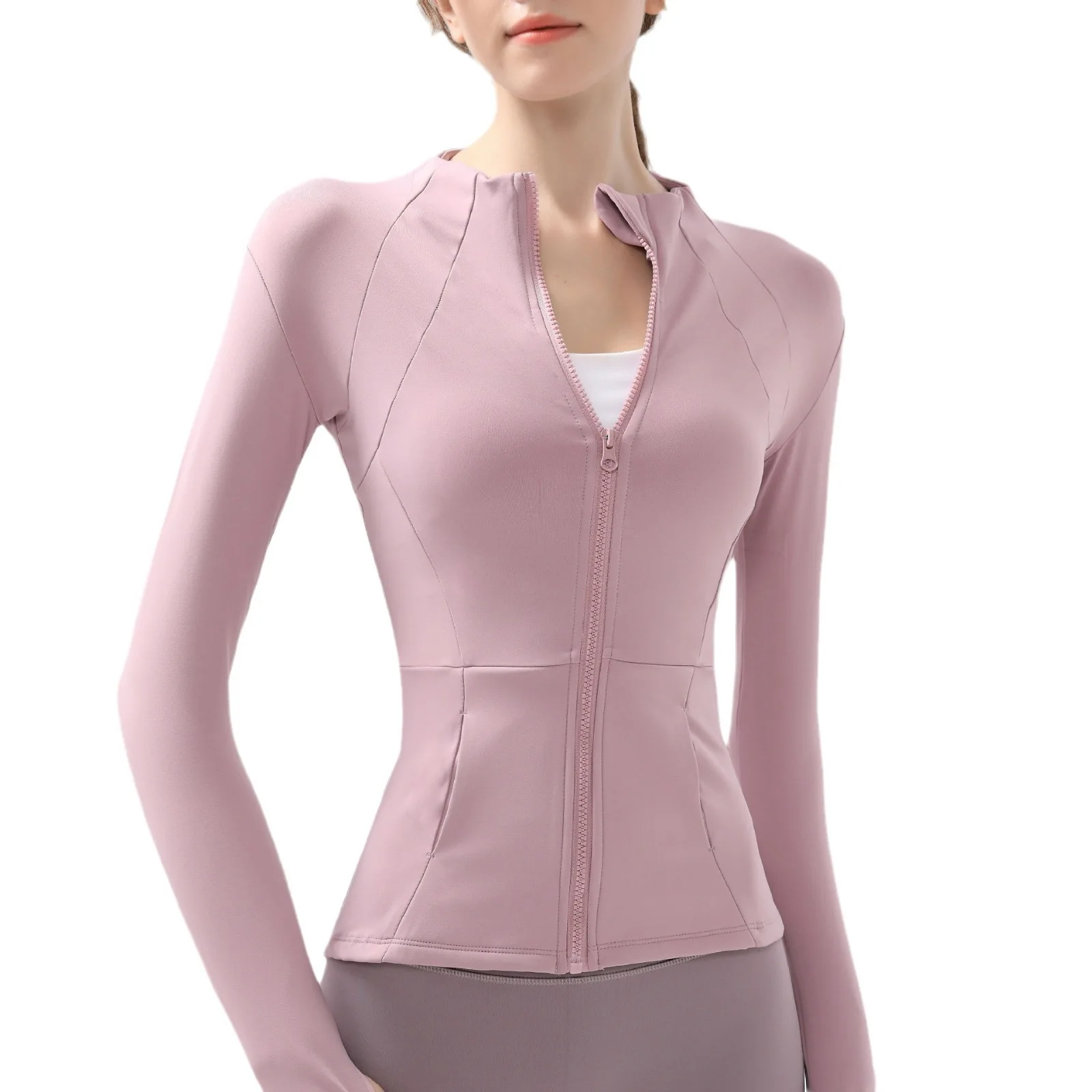 Neue Yoga-Kleidung für Frauen, Langarm-Laufjacken, Fitness-, Schlankheits-, Vielseitige Yoga-Jacken, Trainings-Sporttops, Jacken – Detail 6