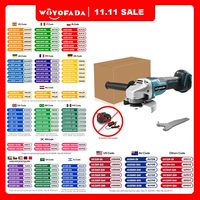 WOYOFADA 125/100mm Brushless Electric Angle Grinder Grinding Machine DIY Woodworking Power Tool Adapt For Makita 18V Battery