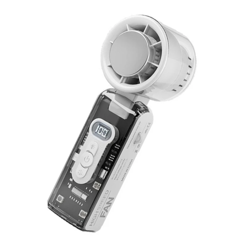 Mini ventilatore pieghevole, leggero da 190 g, include cordino ricarica compatibile USB C