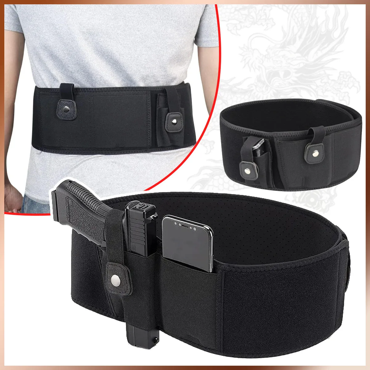 

Deep Concealment Tactical Shoulder Holster Ghost Concealment Belly Band Gun Holster for Men&Women Universal Fit Compact holster