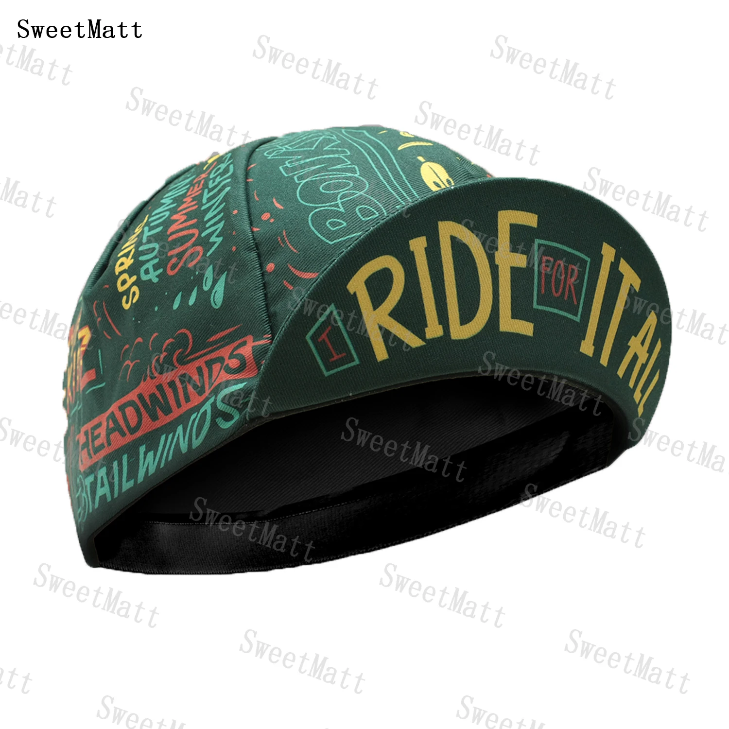 SweetMatt Cartoon Printing Cycling Caps Men And Women Colorful Sweat-Wicking Sunshade Outdoor Bicycle Sports Hat