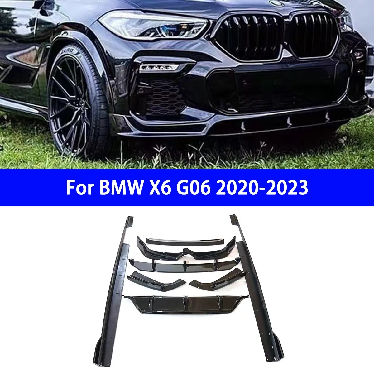 Suitable for BMW X6 G06 2020-2023 Black Knight 4-section Front Shovel